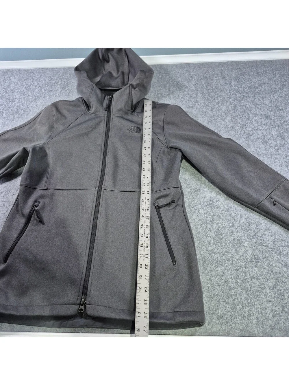 The North Face Jacket Mens Dalk Gray WindWall Fleece Lined Full Zip Soft Shell